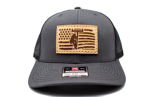 "Lineman Flag" Leather Patch Richardson 112 Hat